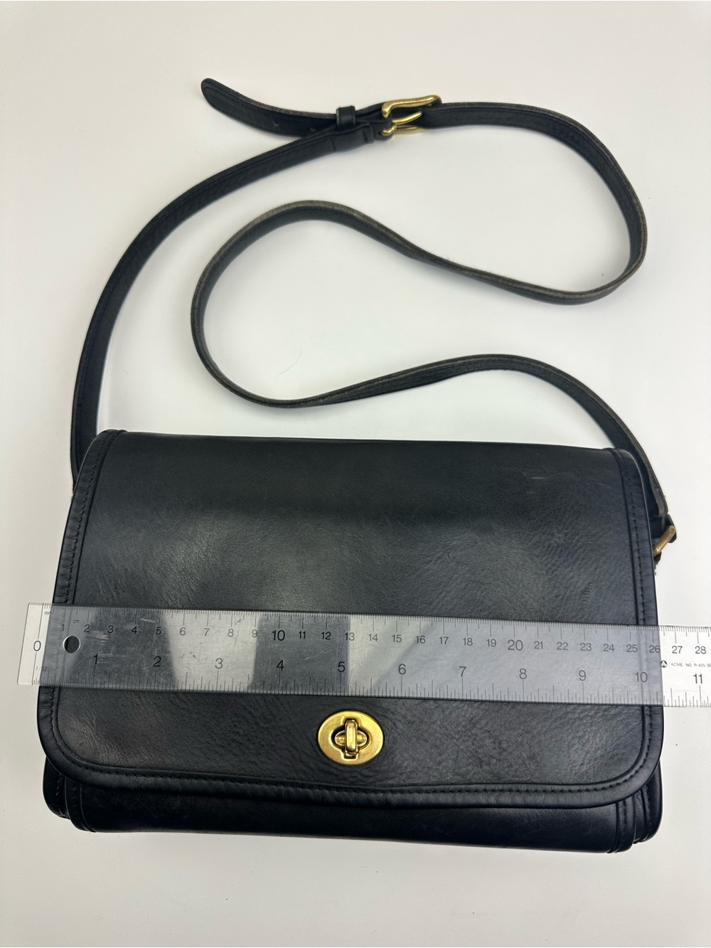 Coach Vintage Ridgefield Flap Black Leather Suede Crossbody Buckle Bag Late 90s - Picture 5 of 13
